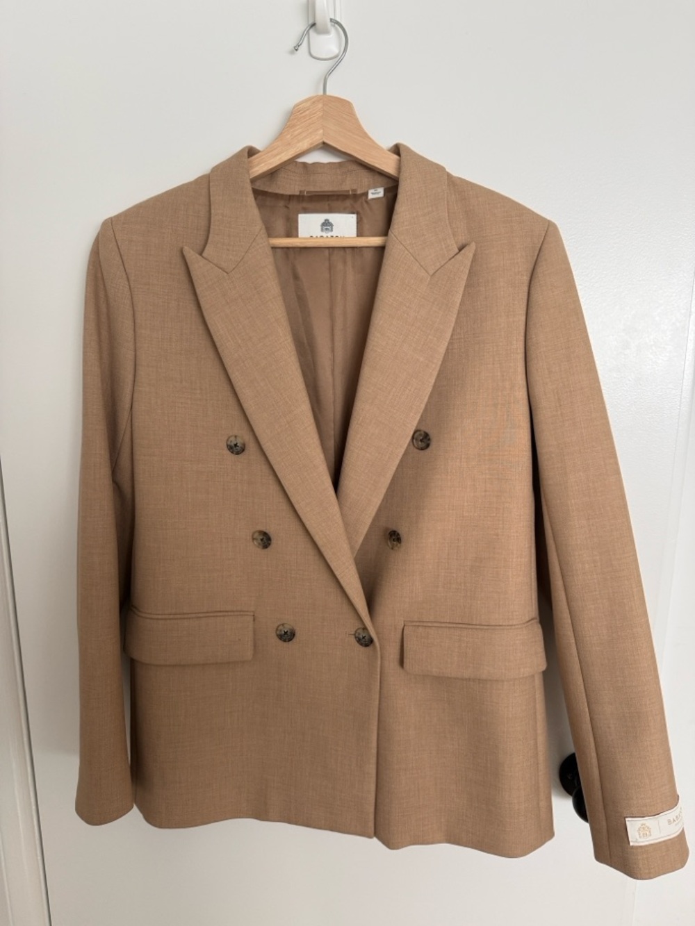 Babaton Camel Double-Breasted Blazer